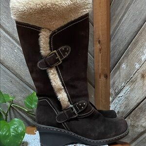 BareTraps Dark Brown Shearling-Lined Boots